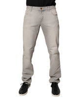 Dolce & Gabbana Light Gray Cotton Skinny Denim Jeans