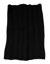 Dolce & Gabbana Black Cashmere Knitted Neck Warmer Foulard Scarf