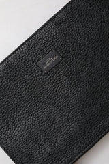 Dolce & Gabbana Black Leather Logo Plaque Purse Fanny Pack Bag