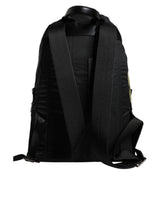 Dolce & Gabbana Black Logo Tape Polyamide School Travel Backpack Bag