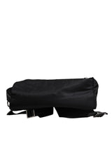 Dolce & Gabbana Black Logo Tape Polyamide School Travel Backpack Bag