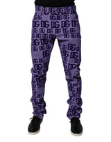 Dolce & Gabbana Purple Logo Monogram Cotton Skinny Denim Jeans