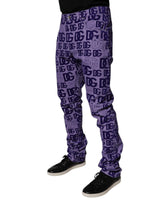 Dolce & Gabbana Purple Logo Monogram Cotton Skinny Denim Jeans
