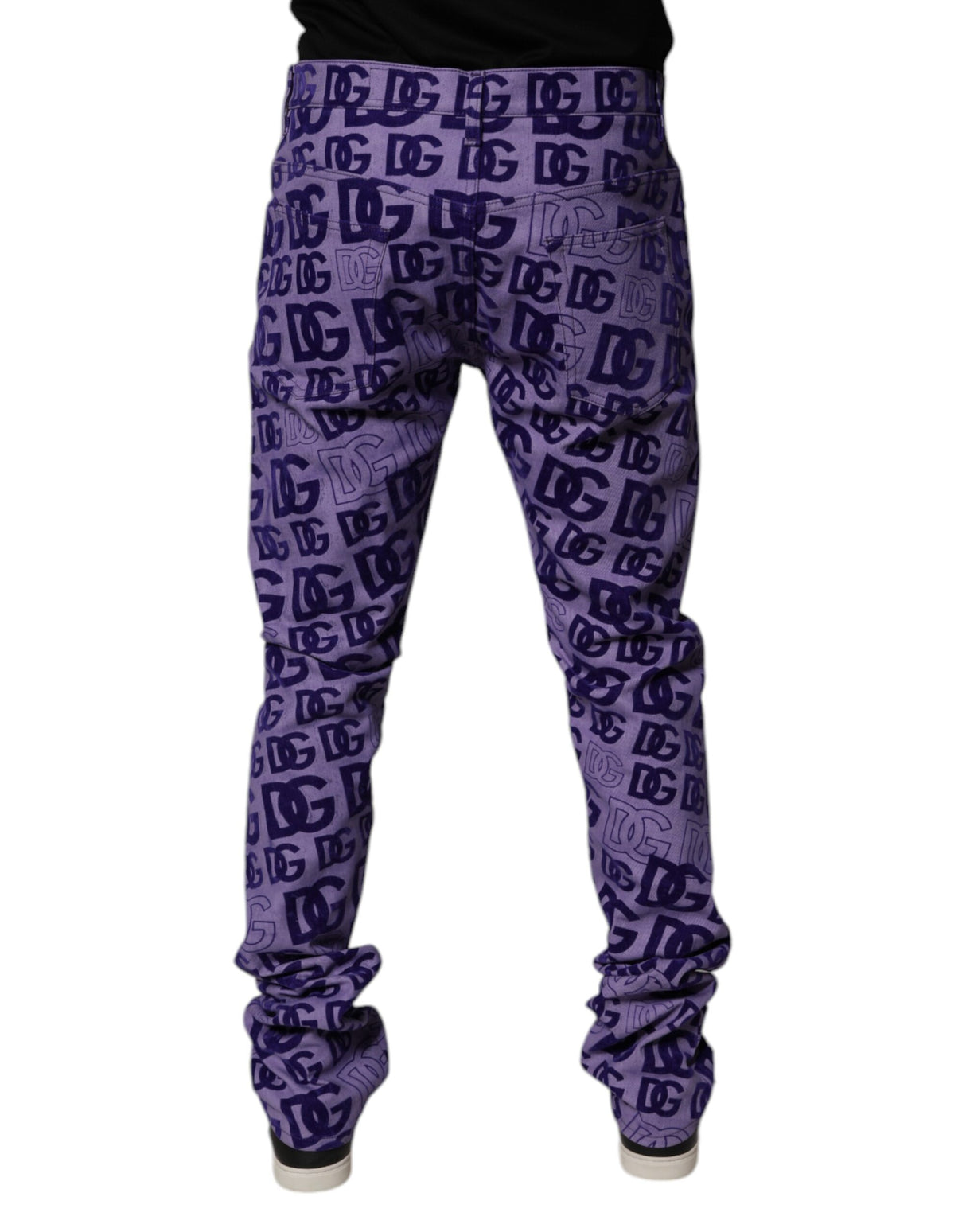 Dolce & Gabbana Purple Logo Monogram Cotton Skinny Denim Jeans