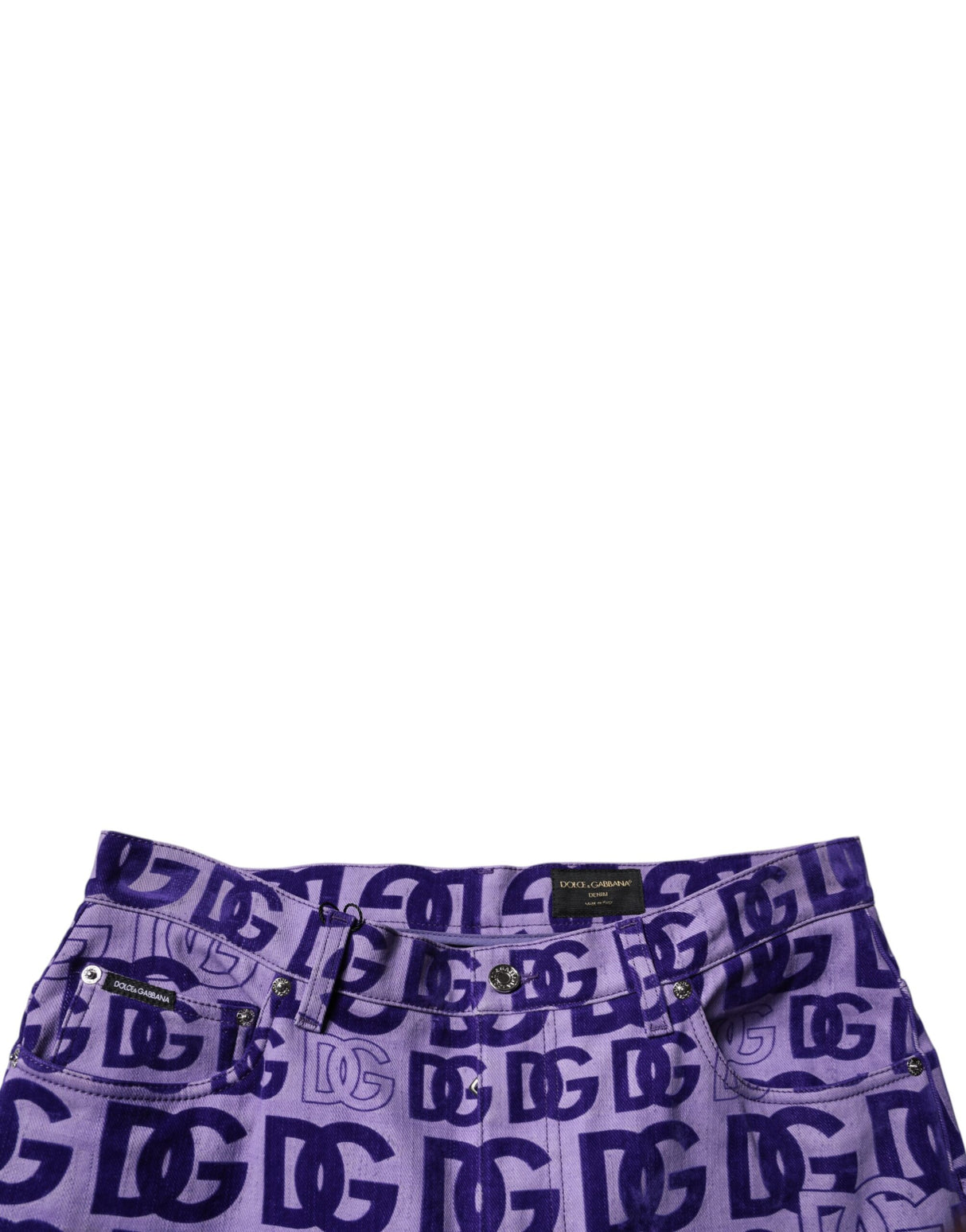 Dolce & Gabbana Purple Logo Monogram Cotton Skinny Denim Jeans