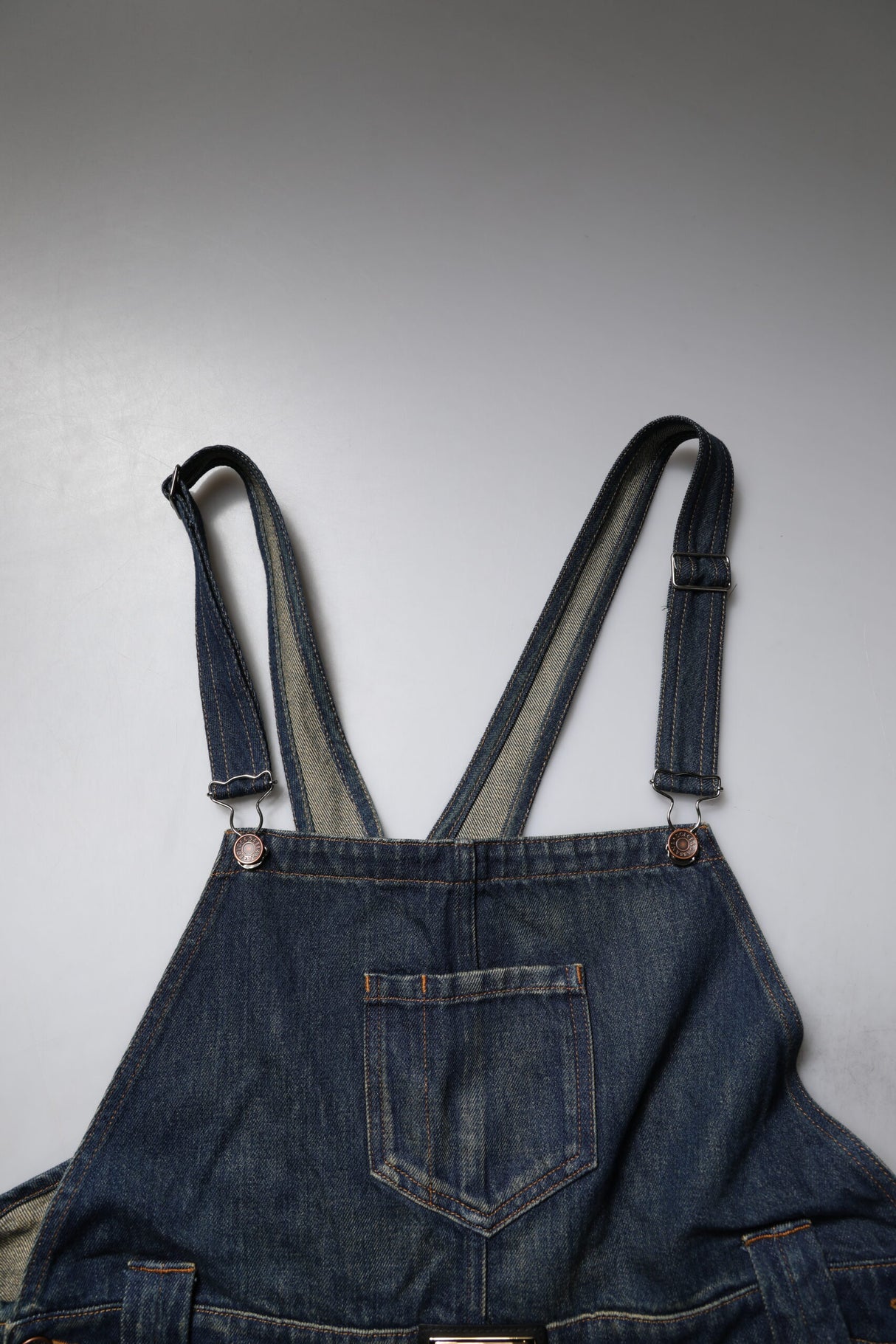 Dolce & Gabbana Dark Blue Cotton Men Jumpsuit Denim Jeans