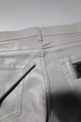 Dolce & Gabbana Gray Cotton Stretch Men Slim Fit Denim Jeans