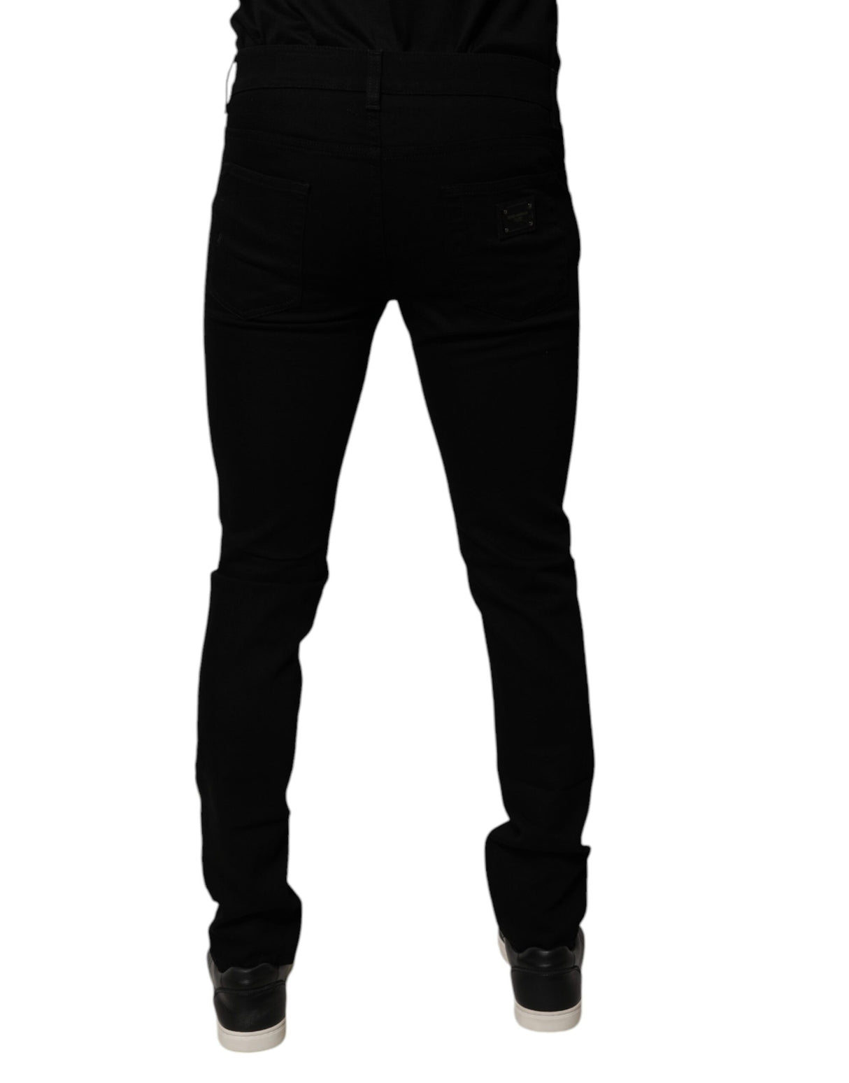 Dolce & Gabbana Black Sacred Heart Cotton Skinny Denim Jeans