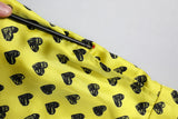 Dolce & Gabbana Green Silk Heart Print Bermuda Shorts
