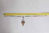 Dolce & Gabbana Gold Brass Black Beaded Chain Rosary Pendant Necklace