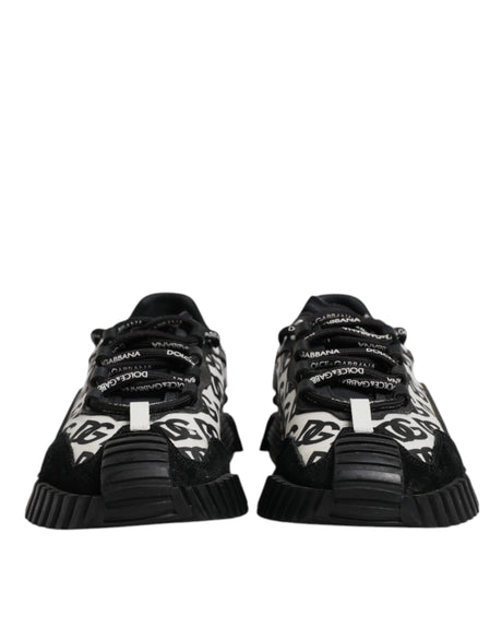 Dolce & Gabbana Black Logo Lace Up Low Top NS1 Sneakers Shoes