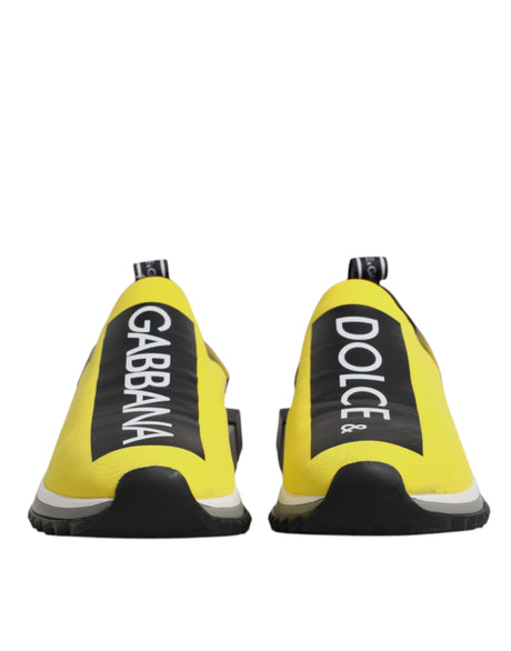 Dolce & Gabbana Yellow Black Sorrento Sneakers Shoes