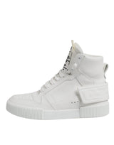 Dolce & Gabbana White Leather High Top Sneakers Shoes
