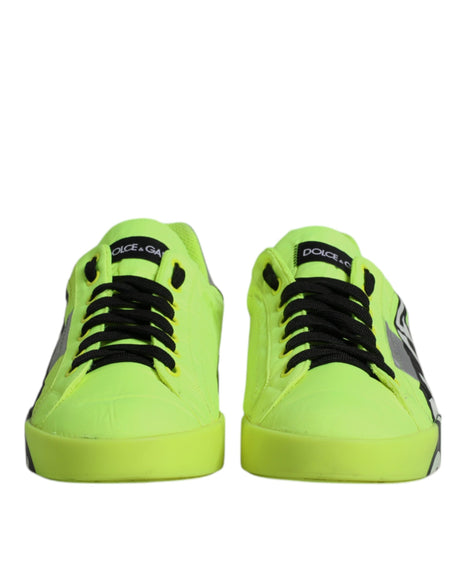 Dolce & Gabbana Green Portofino Logo Tape Men Sneakers Shoes