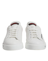 Dolce & Gabbana White Red Leather Low Top Men Sneakers Shoes