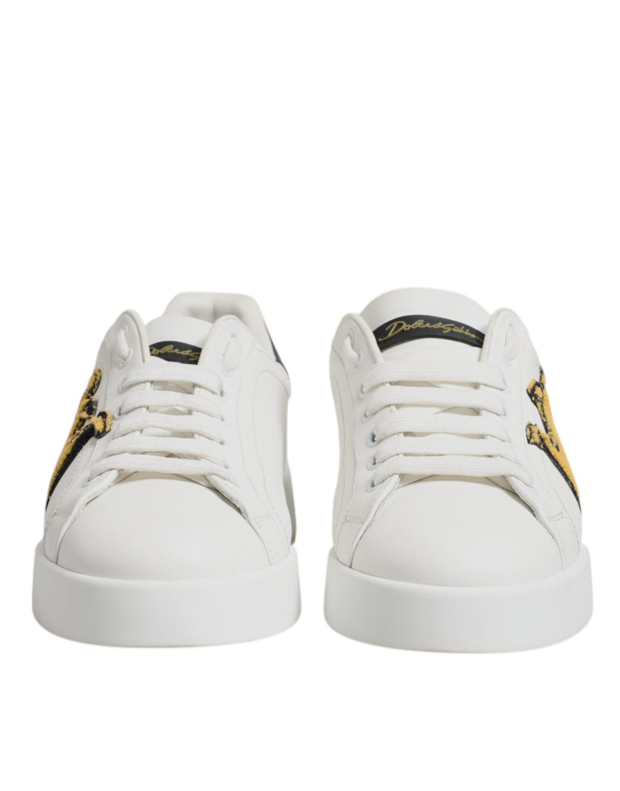 Dolce & Gabbana White Royal Crown Low Top Sneakers Shoes