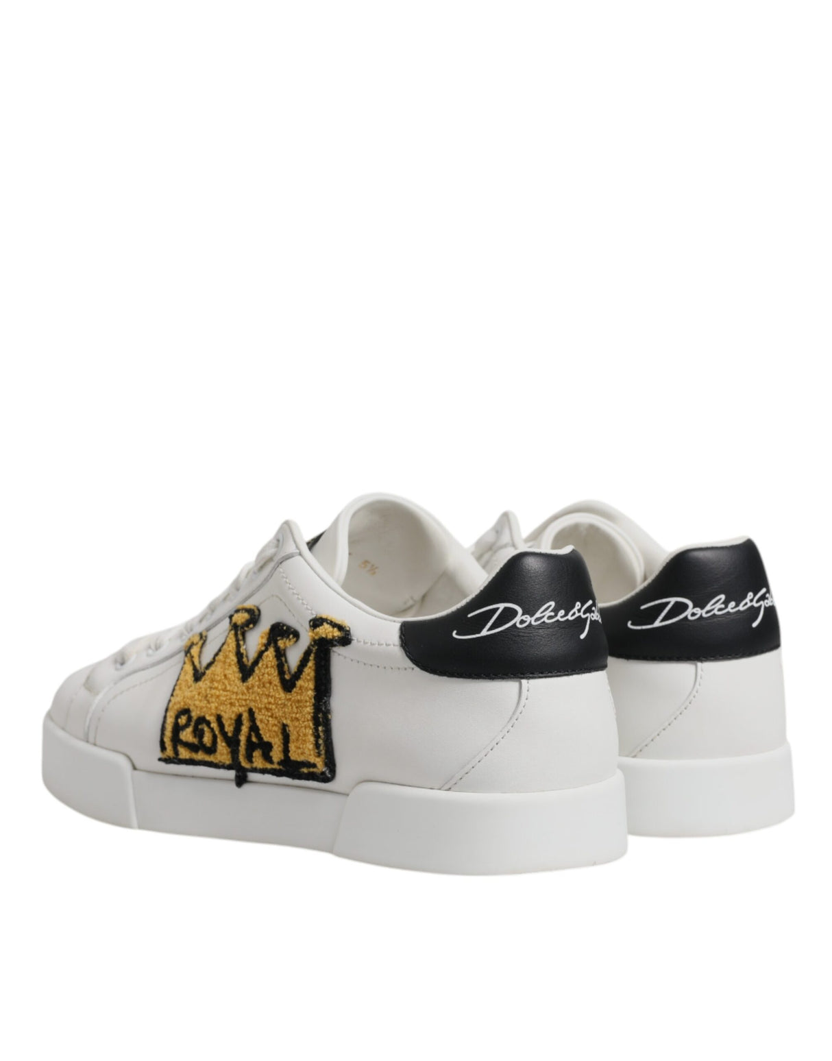 Dolce & Gabbana White Royal Crown Low Top Sneakers Shoes