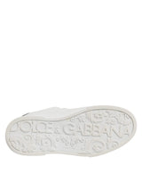 Dolce & Gabbana White Royal Crown Low Top Sneakers Shoes