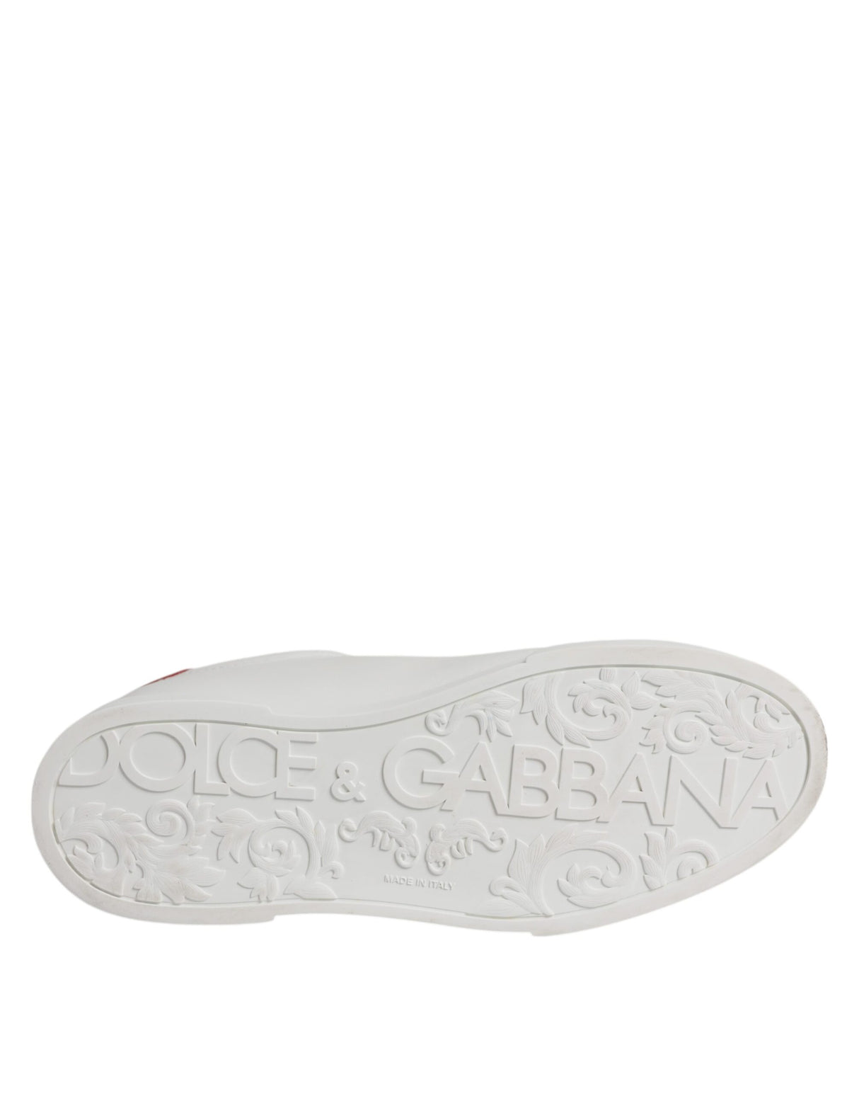Dolce & Gabbana White Red DG Patch Low Top Sneakers Shoes