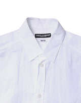 Dolce & Gabbana White Linen Martini Dress Formal Shirt
