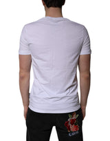 Dolce & Gabbana White V-neck Short Sleeves Underwear T-shirt