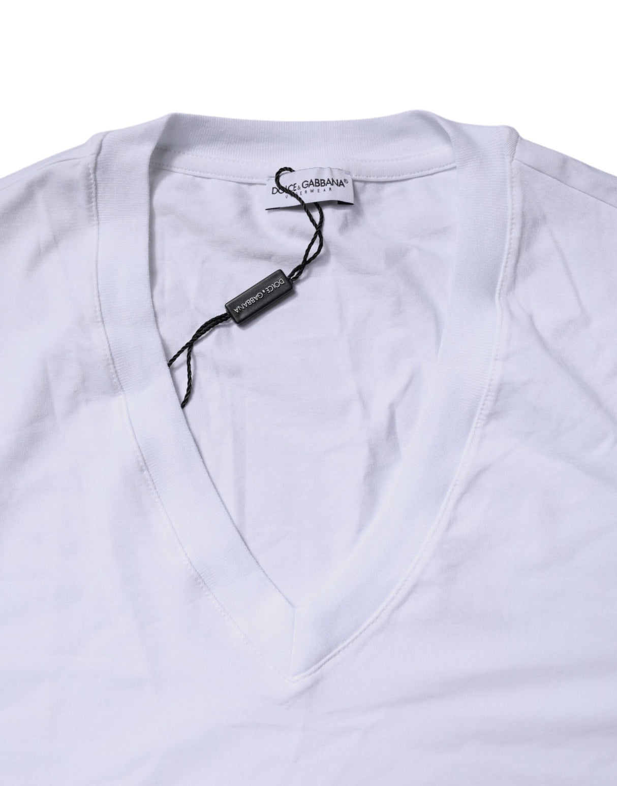 Dolce & Gabbana White V-neck Short Sleeves Underwear T-shirt