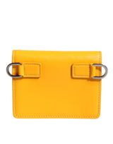 Dolce & Gabbana Yellow Leather Bifold Card Holder Crossbody Bag