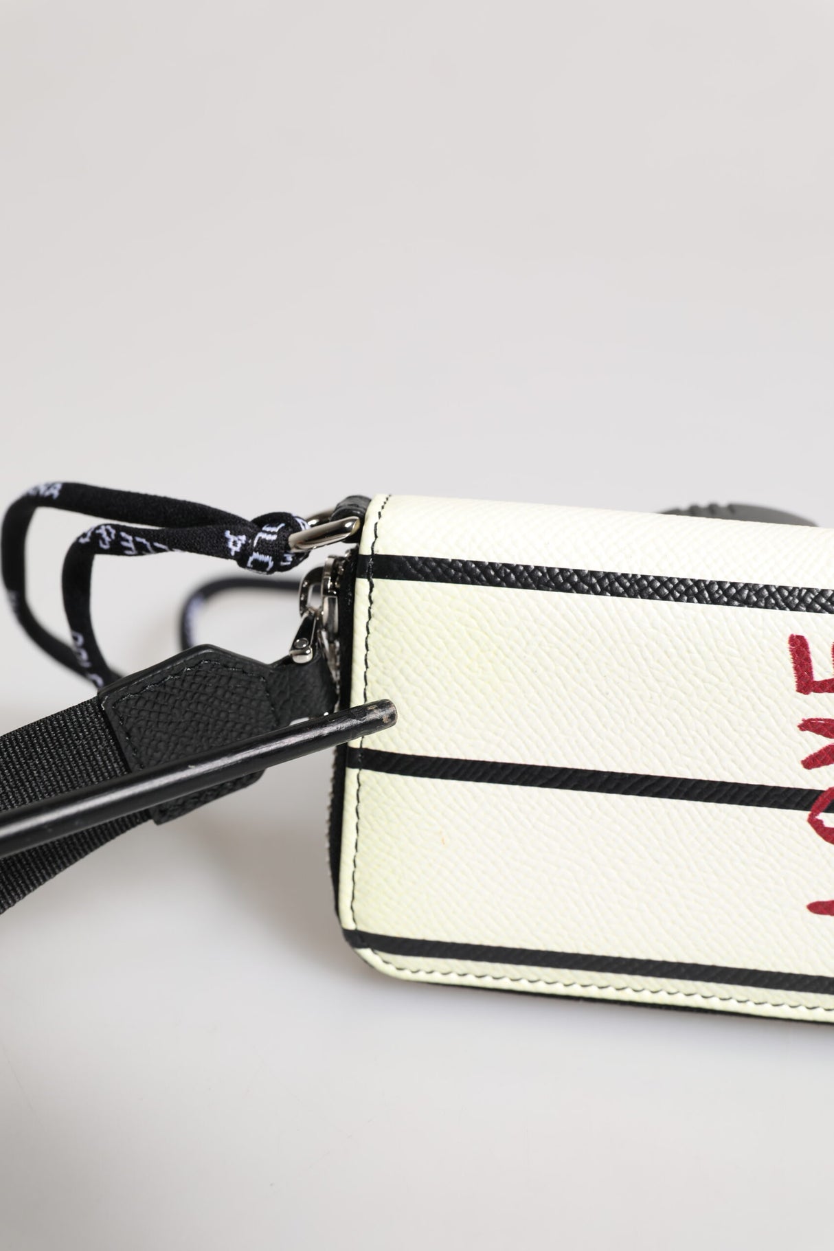 Dolce & Gabbana White Leather SICILY DG Crown Purse Cross Body Bag