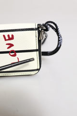 Dolce & Gabbana White Leather SICILY DG Crown Purse Cross Body Bag