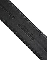 Dolce & Gabbana Black Cotton Silver Tone Metal Buckle Belt