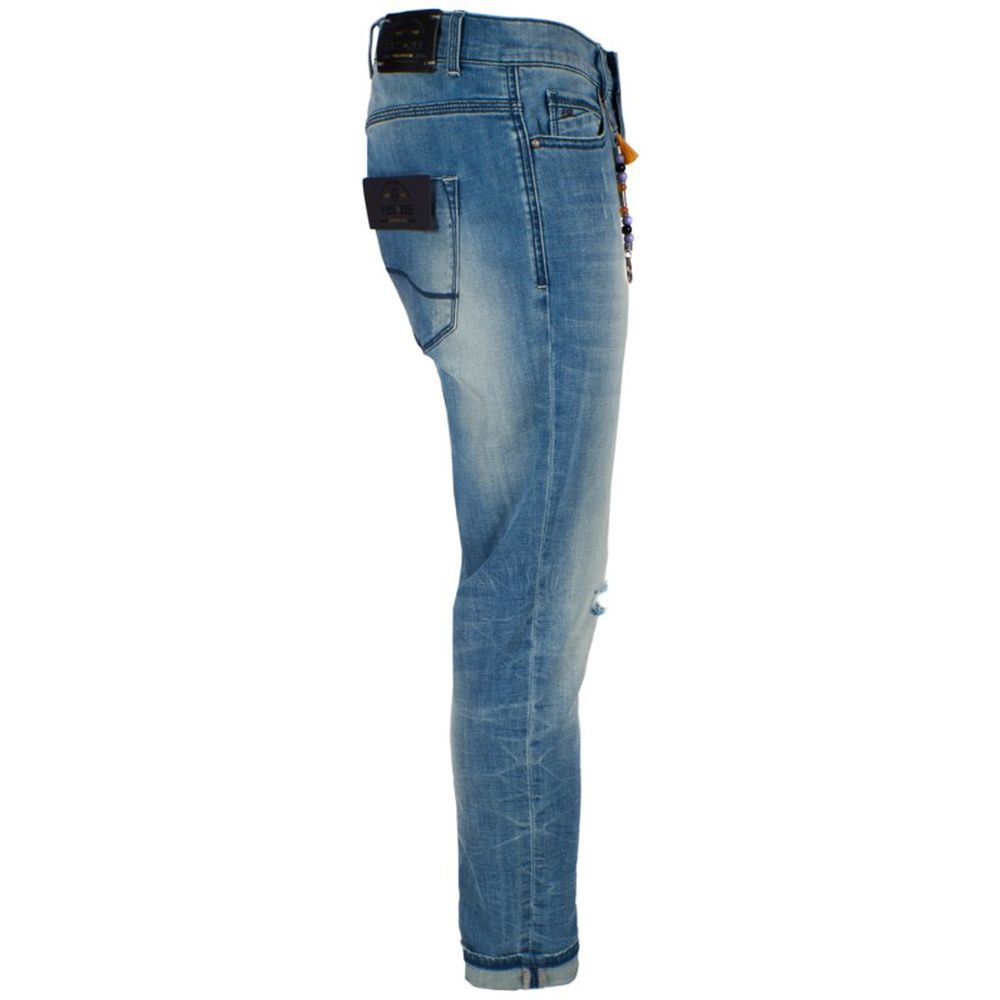 Yes Zee Blue Cotton Men's Slim Fit Jean