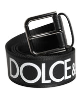 Dolce & Gabbana Black Leather Classic Metal Logo Buckle Belt