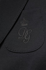 Dolce & Gabbana Black Wool Slim Fit Coat Blazer Jacket Suit