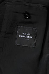 Dolce & Gabbana Black Wool Slim Fit Coat Blazer Jacket Suit