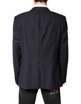 Dolce & Gabbana Black Wool Single Breasted Coat Blazer Suit