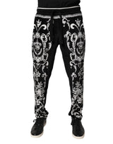 Dolce & Gabbana Black Bandana Cotton Jogger Pants