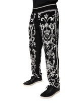 Dolce & Gabbana Black Bandana Cotton Jogger Pants