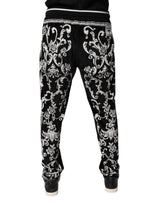 Dolce & Gabbana Black Bandana Cotton Jogger Pants