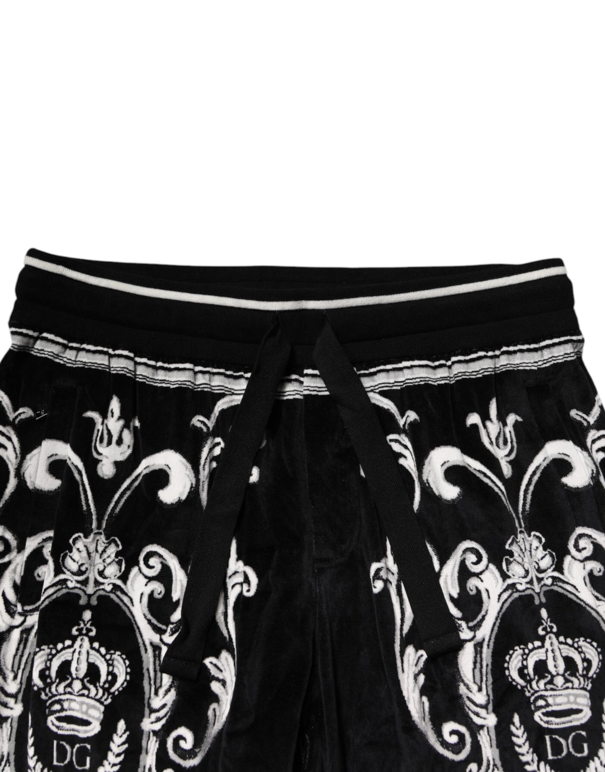 Dolce & Gabbana Black Bandana Cotton Jogger Pants