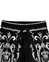 Dolce & Gabbana Black Bandana Cotton Jogger Pants