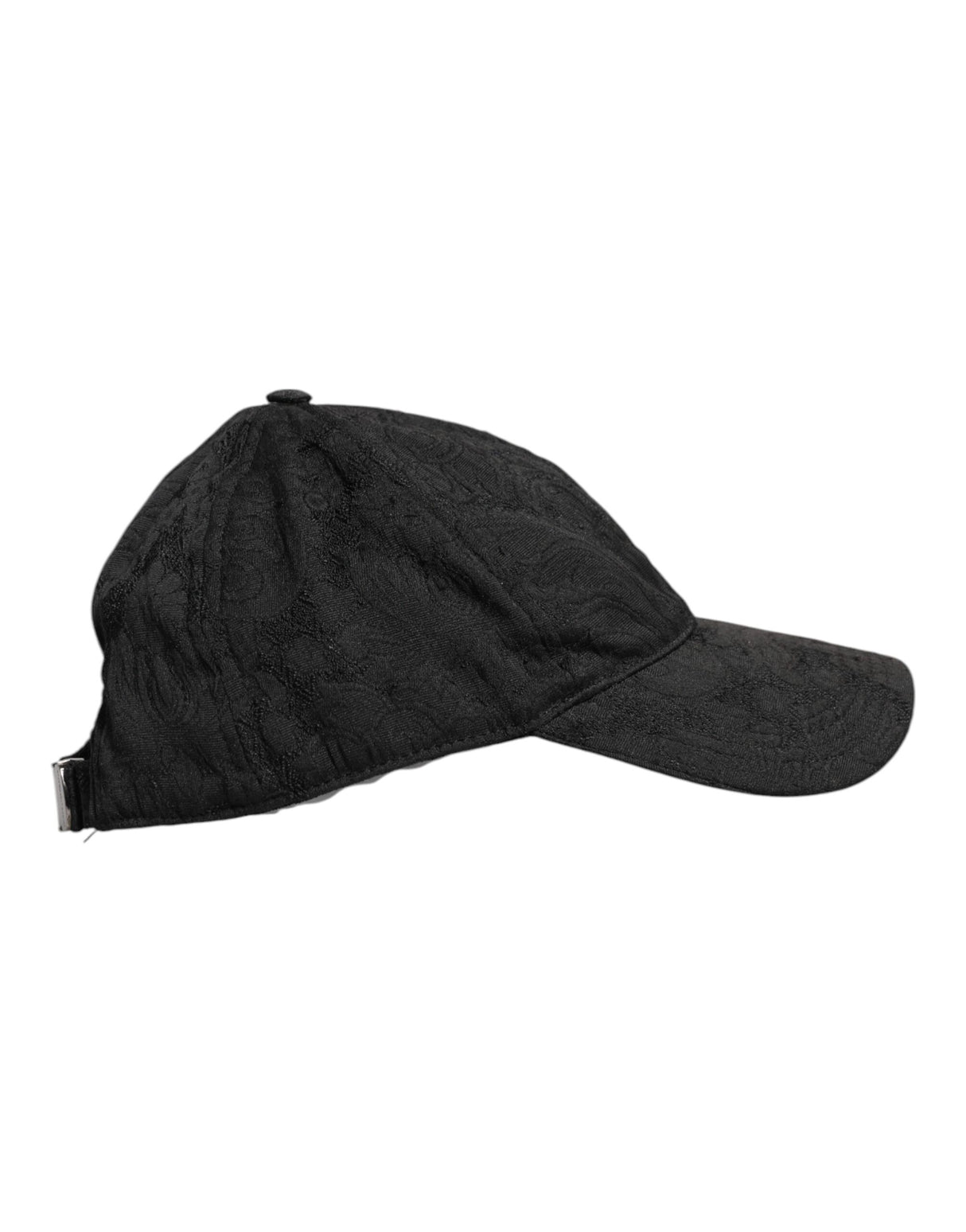 Dolce & Gabbana Black Floral Jacquard 6 Panels Baseball Cap
