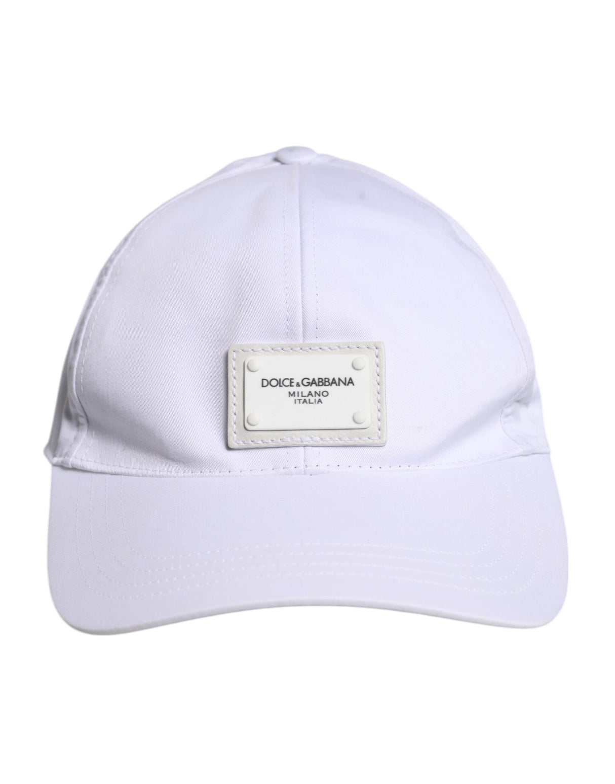Dolce & Gabbana White DG Logo Plaque 6 Panels Baseball Cap
