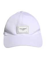 Dolce & Gabbana White DG Logo Plaque 6 Panels Baseball Cap