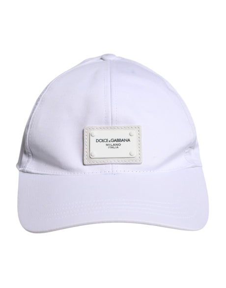 Dolce & Gabbana White DG Logo Plaque 6 Panels Baseball Cap