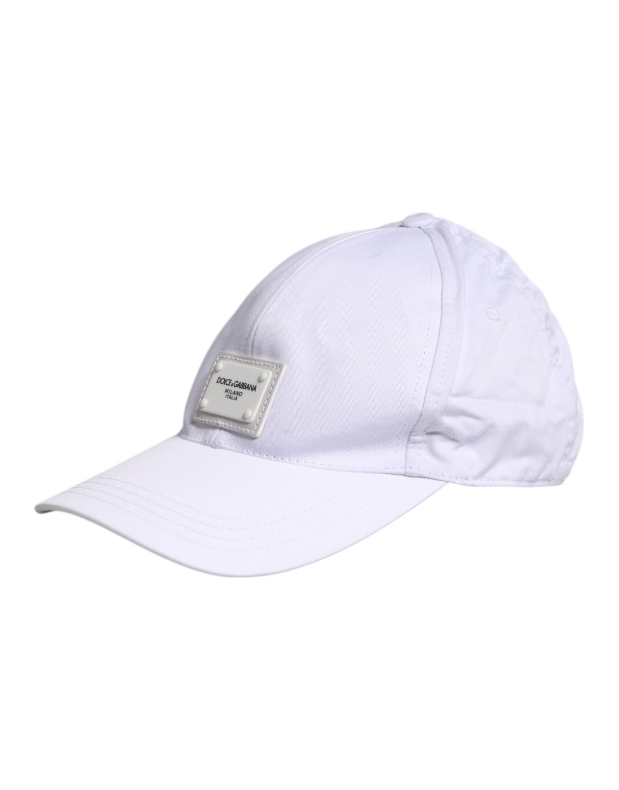 Dolce & Gabbana White DG Logo Plaque 6 Panels Baseball Cap