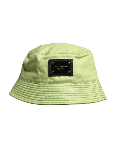 Dolce & Gabbana Green DG Plaque Wide Brim Bucket Hat