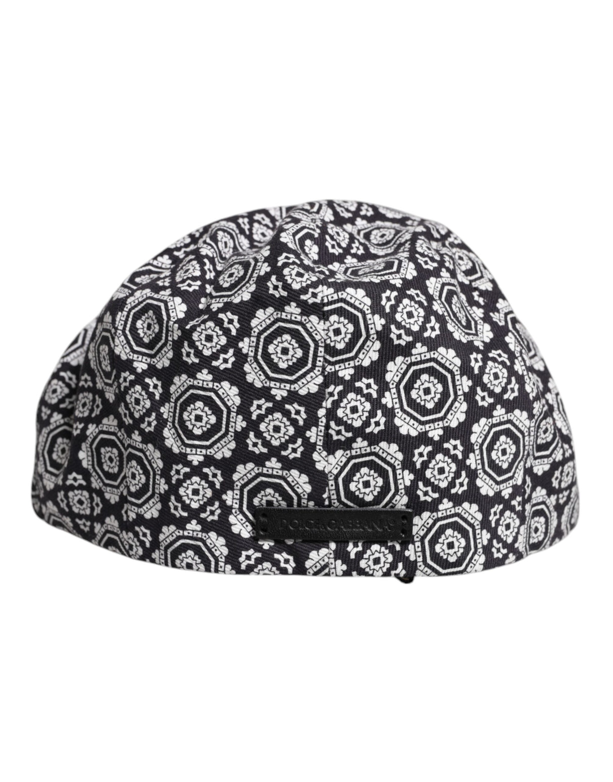 Dolce & Gabbana Black White Printed Newsboy Capello Cabbie Hat