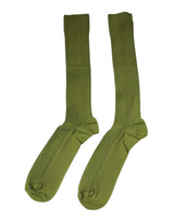 Dolce & Gabbana Green Cotton Logo Over The Calf Socks