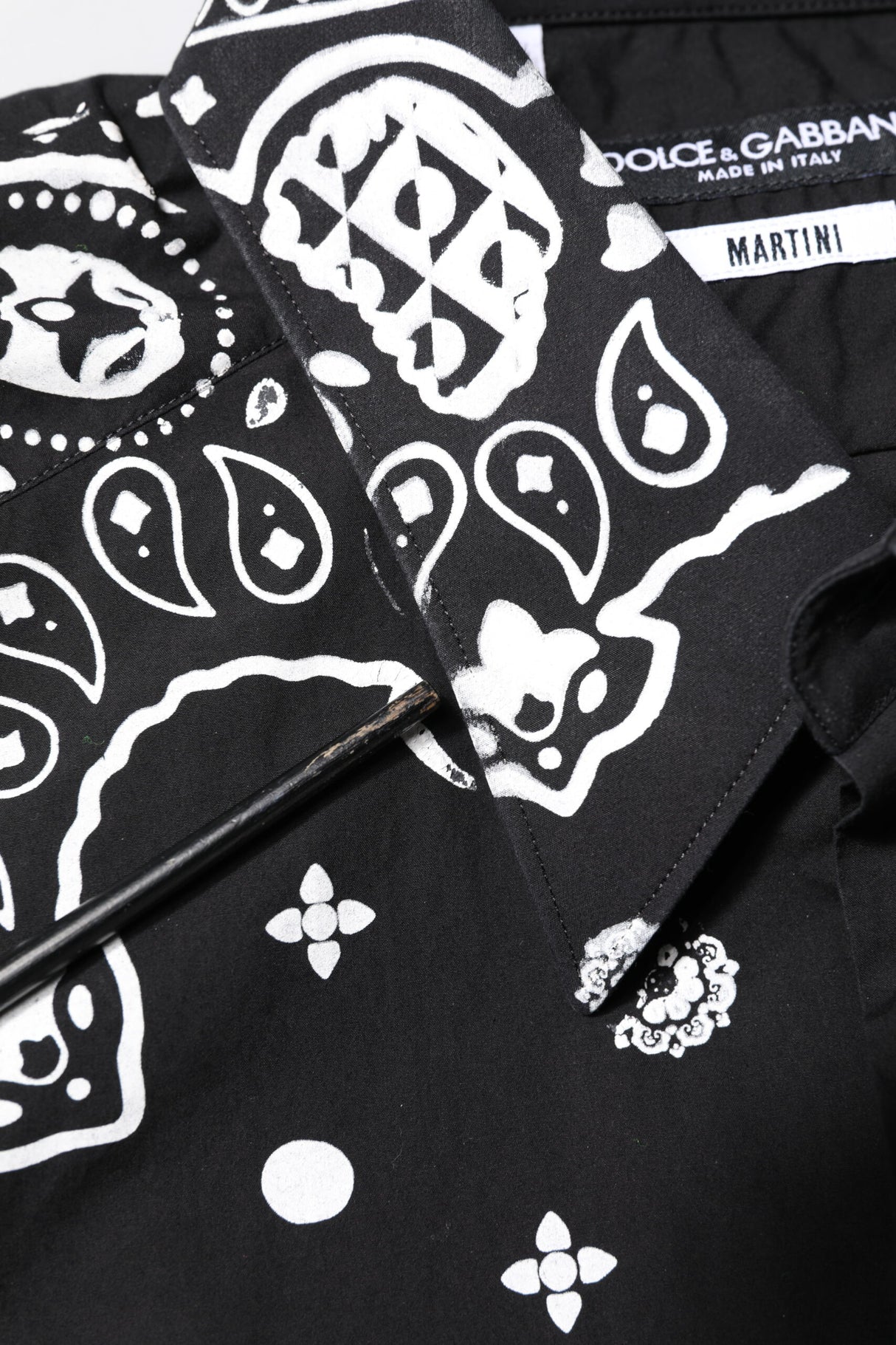 Dolce & Gabbana Black White Bandana MARTINI Casual Shirt
