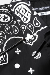 Dolce & Gabbana Black White Bandana MARTINI Casual Shirt